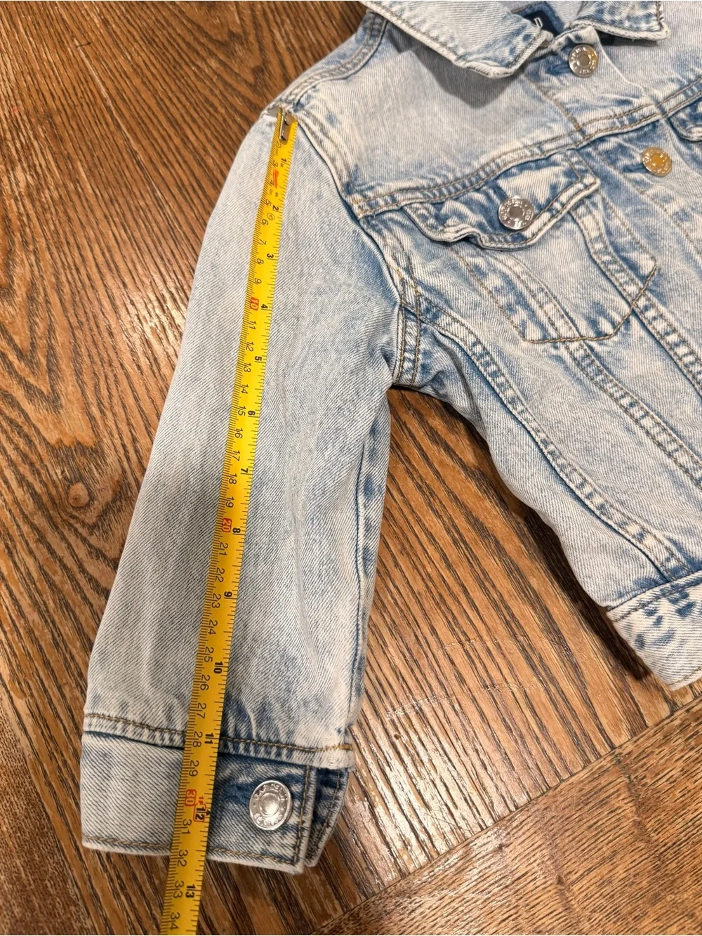 GAP Light Wash Denim Jacket with Multicolor Sequin Rainbow